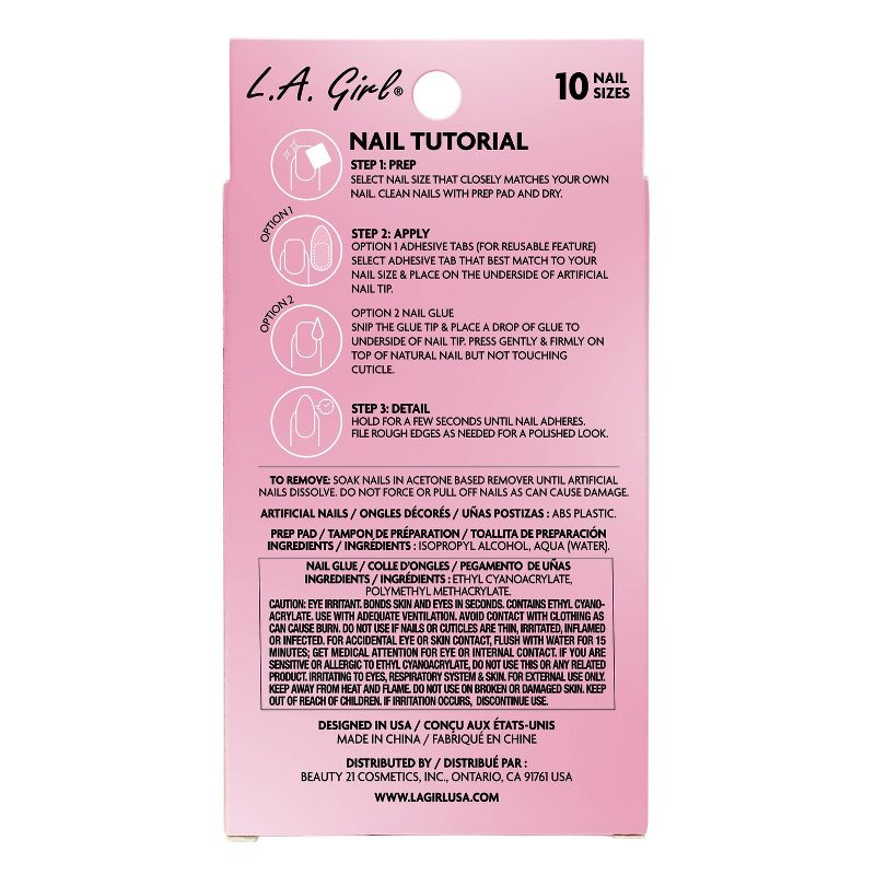 L.A. Girl Luxe Shine Fave Nail Fake Nails - Everlasting - 28ct, 3 of 8