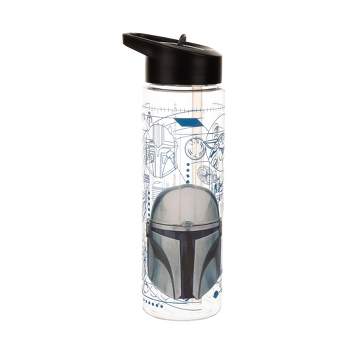 The Mandalorian Mando's Helmet 24-Ounce Plastic Water Bottle With Spill-Proof Lid
