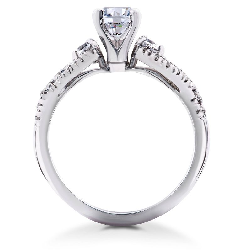 Pompeii3 1 1/6ct Diamond Infinity Engagement Wedding Ring Bridal Set 14K White Gold, 3 of 6
