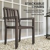 Aghana Digitals 2-Pack Dark Brown Galvanized Steel Patio Dining Chairs with Slatted Design, - 4 of 4
