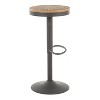 Set of 2 Dakota Adjustable Industrial Barstools Gray: Metal Frame, Swivel Seat, Rustic Style - LumiSource - 3 of 4