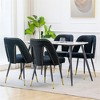 Dronkon Set of 2 Modern Velvet Dining Chairs, with Nailhead Trim & Gold-Tipped Black Metal Legs - 4 of 4