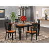HomeStock 5-Piece Black and Cherry Finish Solid Wood Top Dining table with 4 Chairs - 2 of 4