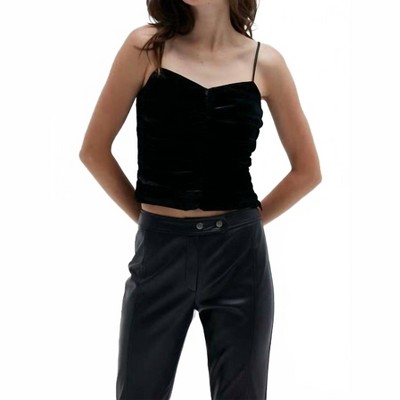 Women's Neveah Pleated Velvet Tank Top - CRESCENT