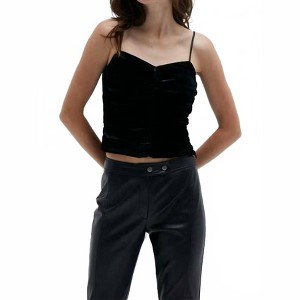 Women's Neveah Pleated Velvet Tank Top - CRESCENT - 1 of 3