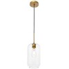 Elegant Lighting Collier 1 light Brass and Clear glass pendant - 4 of 4