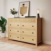 6 Drawer Dresser for Bedroom, Fluted TV Stand, Wooden Chest of Drawers, Storage Organizer for Living Room, Hallway and Entryway,  Natural Oak - 2 of 4