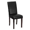 Merrick Lane Set of 6 Black Faux Leather Panel Back Parson's Chairs for Kitchen, Dining Room and More - 3 of 4
