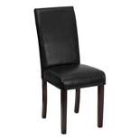 Merrick Lane Faux Leather Panel Back Parson's Chair for Kitchen, Dining Room and More