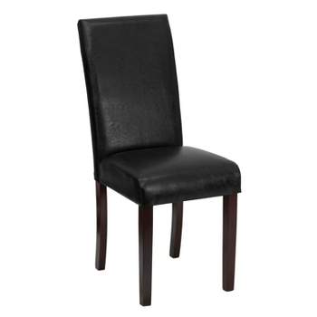 Flash Furniture Traditional LeatherSoft Upholstered Panel Back Parsons Dining Chairs
