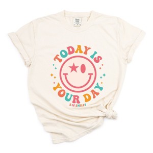 Simply Sage Market S.W.Smiley Today is Your Day Bold Smile Garment Dyed Tee - 1 of 4