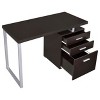 Sapphtopaz 47" Modern Reversible Desk with 3 Drawers Wood Computer Desk with Metal Frame and File Cabinet Desk for Bedroom, Study Room, Office - 2 of 4