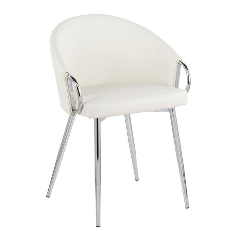 Silver leather dining discount chairs