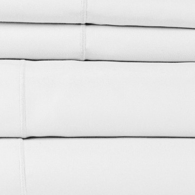 Queen White Egyptian Cotton Sateen 4-Piece Sheet Set