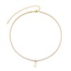 Adornia 14k Gold Plated Tennis Necklace with Initial Charm - 3 of 3