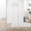 NicBex 5.6' Tall 3-panel Room Divider Folding Privacy Screen for Room Separation, Wave Fiber Freestanding Wall Partition, White - 2 of 4