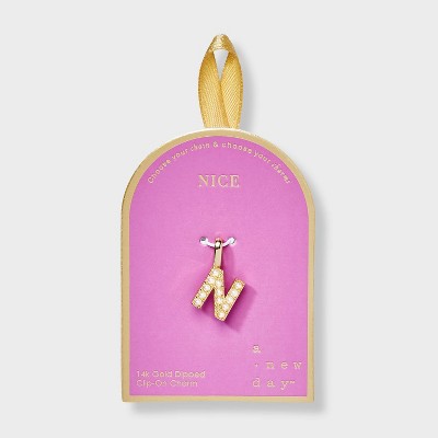 14K Gold Dipped Pearl Letter Charm - A New Day™ Gold