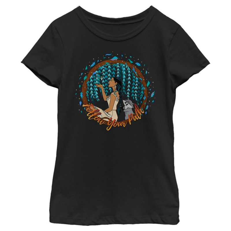 Girl's Pocahontas Follow Your Path T-Shirt, 1 of 5