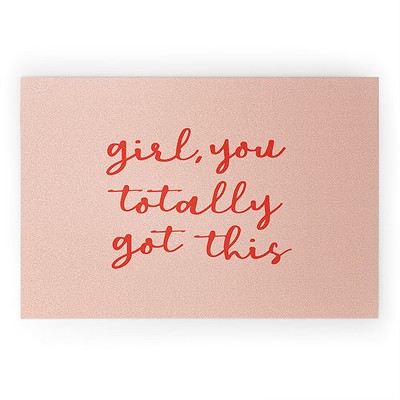 socoart Girl you totally got this 36" x 24" Welcome Mat - Society6
