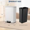Commercial Stainless Steel Trash Can with Soft-Close Lid & Foot Pedal, Fingerprint-Proof Kitchen Waste Bin for Home, Office, Restaurant - 2 of 4