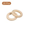 Unique Bargains DIY Crafting Natural Smooth Unfinished Wood Rings 20 Pcs - 3 of 4