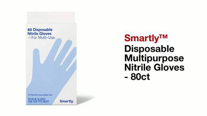 Disposable Multipurpose Nitrile Gloves - 80ct - Smartly&#8482;, 2 of 5, play video