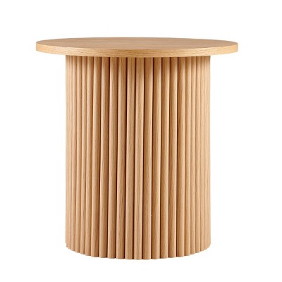 Entryway Console Table With Wood Veneer Tabletop, Round Coffee Table, Console Tables Modern With Metal Base, Console Tables Tall-Cuddlewood