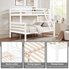 MAYEERTY Twin over Full Bunk Bed with Ladder, Wooden Bed Frame with High Guardrail and Ladder for Kids, No Box Spring Needed, White - 4 of 4