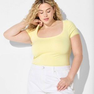 Women's Seamless Cap Sleeve Square Neck T-Shirt - Wild Fable™ - 1 of 4