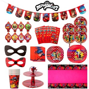 Miraculous Ladybug Party in a Box Kit - Celebration, Birthday Party, Toddlers - Cat Noir - Party Supplies - Officially Licensed (Complete Kit) - 1 of 4