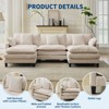 Modular Sectional Sofa,Corduroy Cloud Couch with Movable Ottoman&Throw Pillows,Modern L/U-Shaped Sofa,Comfy Deep Seat Couch for Living Rooms,Bedroom - 4 of 4