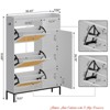 Hallway Rattan Shoe Cabinet w/ 3 Flip Drawers, Freestanding Organizer w/ Adjustable Shelves, Metal Knob, Narrow Shoe Rack Cabinet - 2 of 4