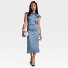 Women's Short Sleeve Ruched Midi Shift Dress - A New Day™ - 3 of 3
