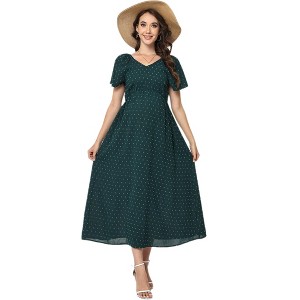 Maternity Dress Summer Casual Flowy Midi Dress for Baby Shower - 1 of 4