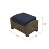 Covers&All Bainbridge Ottoman in Cappuccino Wicker with Sunbrella Cushion, 20 in L x 29.5 in W x 16.5 in H - 4 of 4