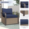 YARDSIGHT Modern PE Rattan Patio Chair  Plush Cushioned Outdoor Dining Seating with Curved Armrests Weather-Resistant Wicker for Patio & Garden - 4 of 4
