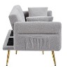 GDFStudio Rex Teddy Upholstered 80" Sleeper Sofa with Adjustable Armrest and Backrest - 3 of 4