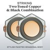 Amici Home Adler Hermetic Preserving Glass Canister, Hexagonal Faceted Body, Black and Copper Lid/Clippers, Food Safe, 2-Piece - 4 of 4