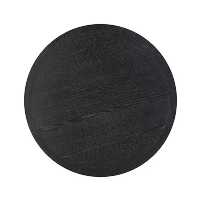 Sahara Black Oak and Marble Round Dining Table