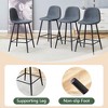KWPZQEB Bar Stools Set of 2, Bar Height Bar Stools with Metal Legs and Rounded Backrest, Modern Barstools for Kitchen Island - 4 of 4