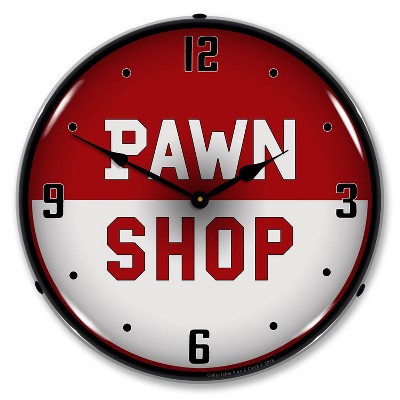 Collectable Sign & Clock | Pawn Shop LED Wall Clock Retro/Vintage, Lighted