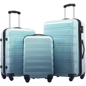 3 Piece Hardshell Luggage Sets, Expandable Suitcase with Spinner Wheels and TSA Lock, in Gradient Color, 20"+24"+28"--ModernLuxe - 1 of 4