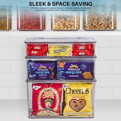 Sorbus 3 Piece Variety Clear Storage Bins For Pantry & Fridge With Hinged Lids - Perfect Cabinet Organizer and Storage for Kitchen — фото 7