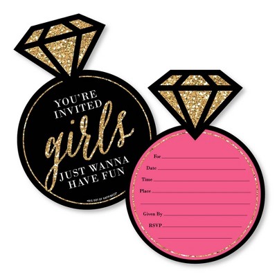 Big Dot of Happiness Girls Night Out - Shaped Fill-in Invitations - Bachelorette Party Invitation Cards with Envelopes - Set of 12