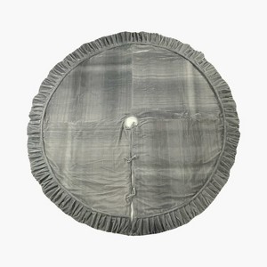Vickerman 84" Plush Silver Velvet Christmas Tree Skirt - 1 of 2