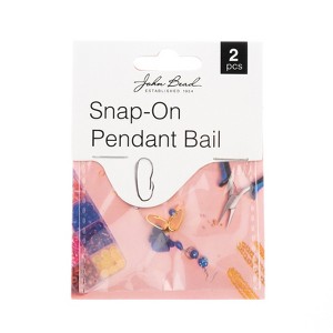 John Bead Must Have Findings Metal Gold 9mm Snap-On Pendant Bails for Jewelry Making Findings, 2 Pieces - 1 of 4