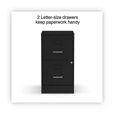 Black 2-Drawer Lockable Vertical Steel File Cabinet