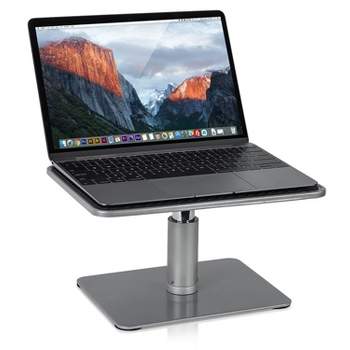 Mount-It! Adjustable Height Laptop Stand for MacBook Pro | Wide Platform Laptop & Monitor Desk Riser | For 11-15 in. Laptops | 24-32 in. Monitor Riser