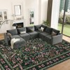 Washable Area Rug, Boho Floral Soft Rugs for Living Room, Non Slip Low Pile Carpet for Bedroom, Dining Room, Nursery, Hallway - 3 of 4