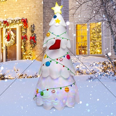 Costway 8FT Inflatable Christmas Tree Blow up Holiday Decoration with Rotating & LED Light
